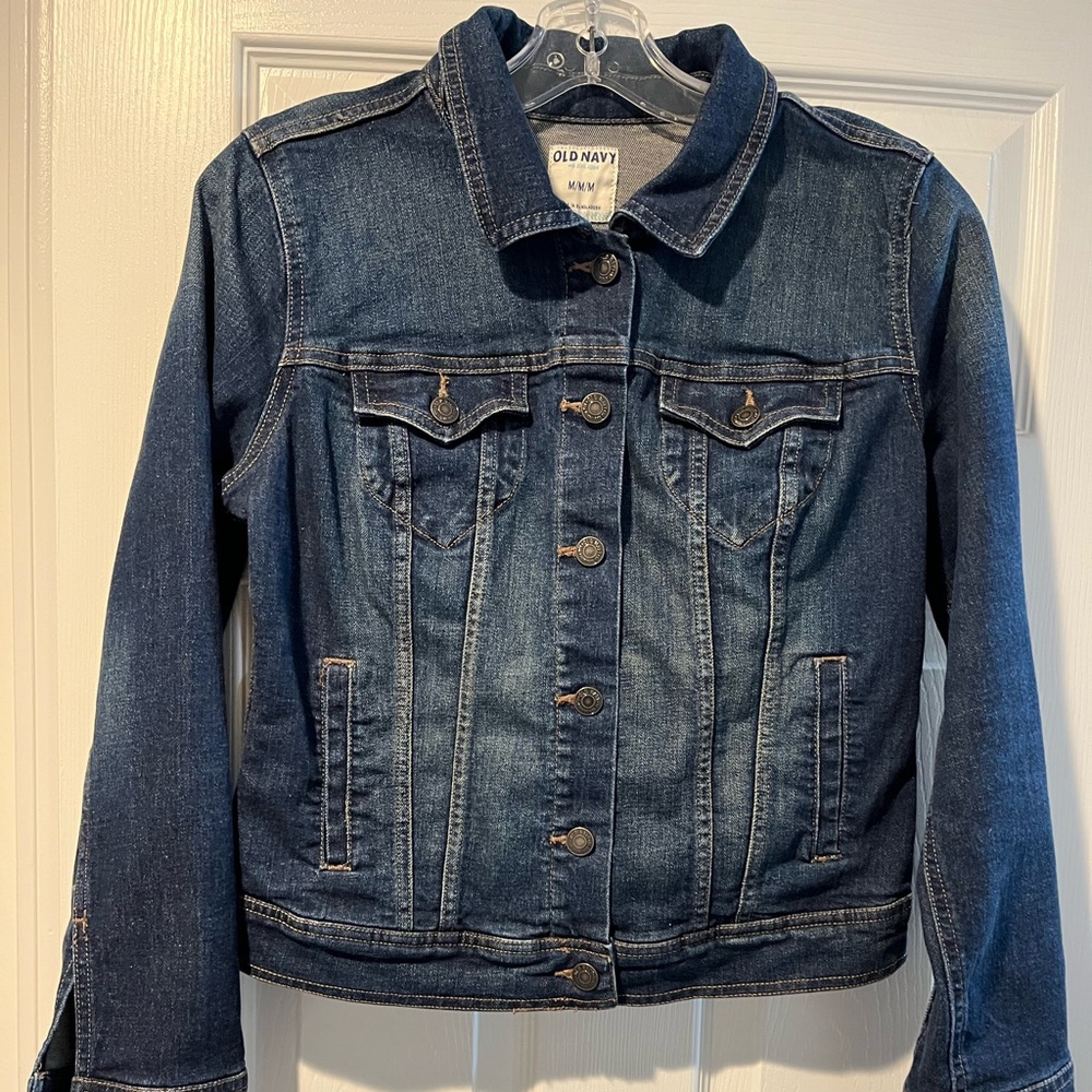Old Navy Dark Blue Jean Jacket Denim Women’s Medium M Excellent Condition